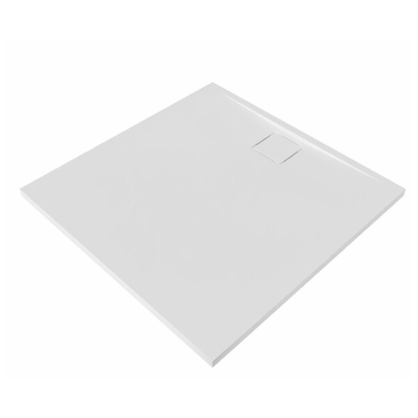 SWISS AQUA TECHNOLOGIES - Swiss Aqua Technologies Vision Receveur de douche 90x90cm + Siphon Eslim90. Marbre coulé, blanc (SATSVVI90QB-S) - large