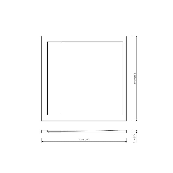CERAMIA - Ceramia Alda Receveur de douche 90x90cm en pierre de synthèse durable, gris mat (ALD15-9090G) - large