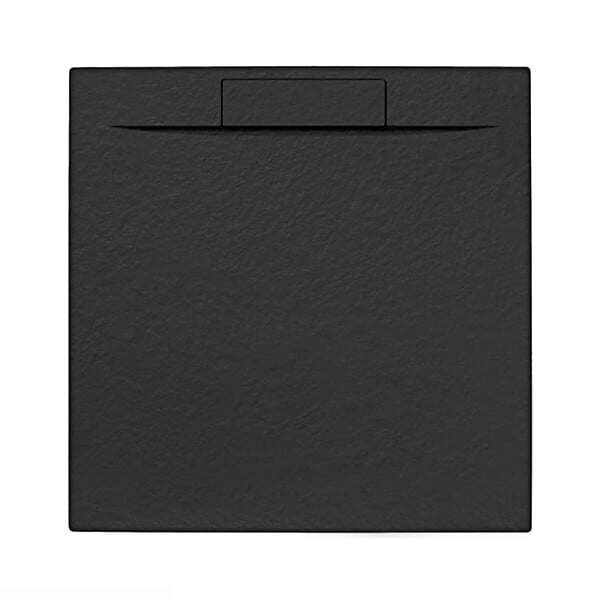 SWISS AQUA TECHNOLOGIES - Swiss Aqua Technologies Fusion Receveur de douche 90x90cm en marbre coulé avec siphon, Noir (SATFU9090G-S) - large