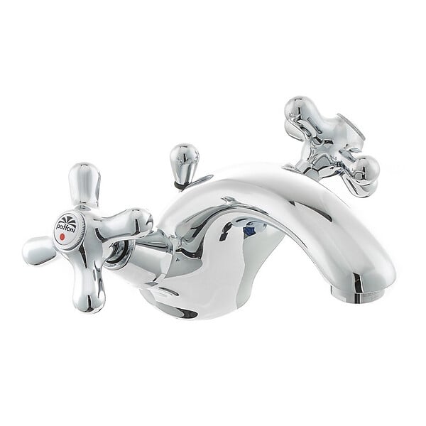 PAFFONI - Paffoni Ricordi Mélangeur de lavabo avec tirette et bonde, Design vintage, Chrome (IR075) - large