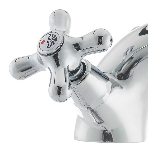 PAFFONI - Paffoni Ricordi Mélangeur de lavabo avec tirette et bonde, Design vintage, Chrome (IR075) - large