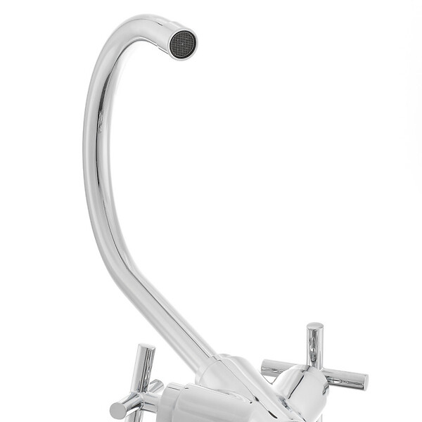 PAFFONI - Paffoni Quattro Mélangeur de lavabo XL en col de cygne, Chrome (QTV077) - large