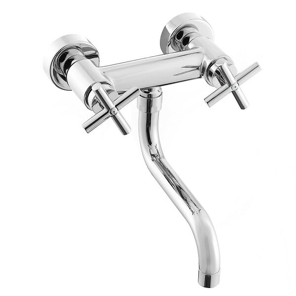 PAFFONI - Paffoni Quattro Mélangeur de lavabo mural avec bec long, Chrome (QTV161) - large