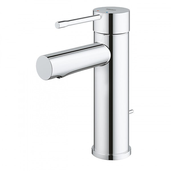 GROHE - Grohe Essence Mitigeur monocommande taille S avec tirette et vidage, cartouche en céramique, Chrome (24175001) - large