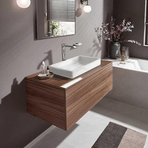 HANSGROHE - Hansgrohe Vivenis Mitigeur de lavabo surélevé 250 sans tirette ni vidage, bec cascade, chrome (75042000) - large