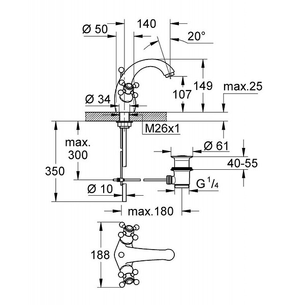 GROHE - GROHE Mélangeur Lavabo Sinfonia (21012000) - large