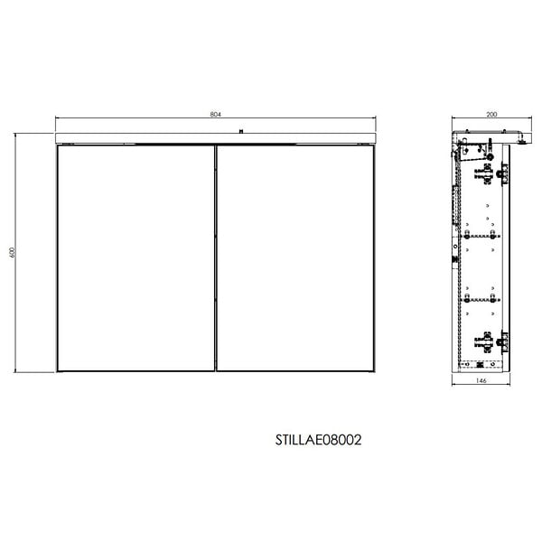 NATUREL - Naturel Armoire à miroir Naturel Stilla + LED 80x60 cm blanc (STILLAE08002) - large