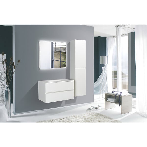 NATUREL - Naturel Verona Armoire haute blanche avec deux portes, 40x30x170cm (VERONAV40BM) - large