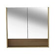 NATUREL - Naturel Lucca Armoire de toilette assemblée 80x75 cm, stratifié, 4 étagères, miroir, couleur chêne (LUCCA80CABD) - vignette