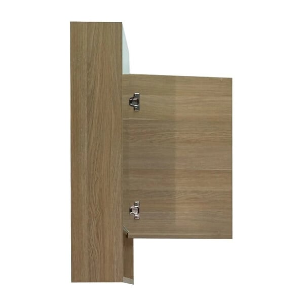 NATUREL - Naturel Lucca Armoire de toilette assemblée 80x75 cm, stratifié, 4 étagères, miroir, couleur chêne (LUCCA80CABD) - large