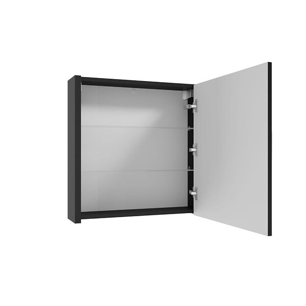 SWISS AQUA TECHNOLOGIES - Swiss Aqua Technologies Armoire à miroir SAT Delano 60x60 cm stratifié noir (DELANOG60C) - large