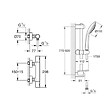 GROHE - Grohe Ensemble de douche complet 3 jets +Mitigeur thermostatique douche, Brossé (34065AL2-SET) - vignette