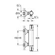 GROHE - Grohe Set de douche Mitigeur thermostatique Grohtherm 800 + Douchette stick 1 jet Euphoria Cosmopolitan, Chrome (34558000-Euphoria) - vignette