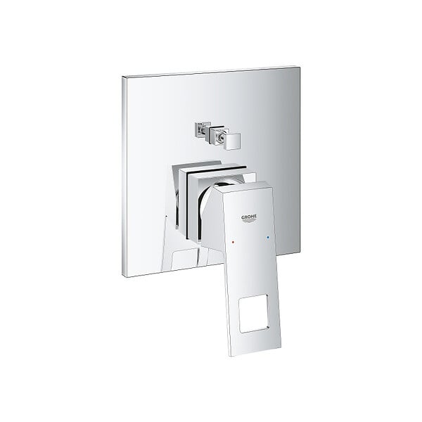 GROHE - Grohe Eurocube Set Mitigeur mécanique et corps d'encastrement + Bec bain StarLight + Douchette stick 1 jet, Chrome (24062cube-Bain) - large