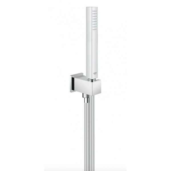 GROHE - Grohe Eurocube Set Mitigeur mécanique et corps d'encastrement + Bec bain StarLight + Douchette stick 1 jet, Chrome (24062cube-Bain) - large