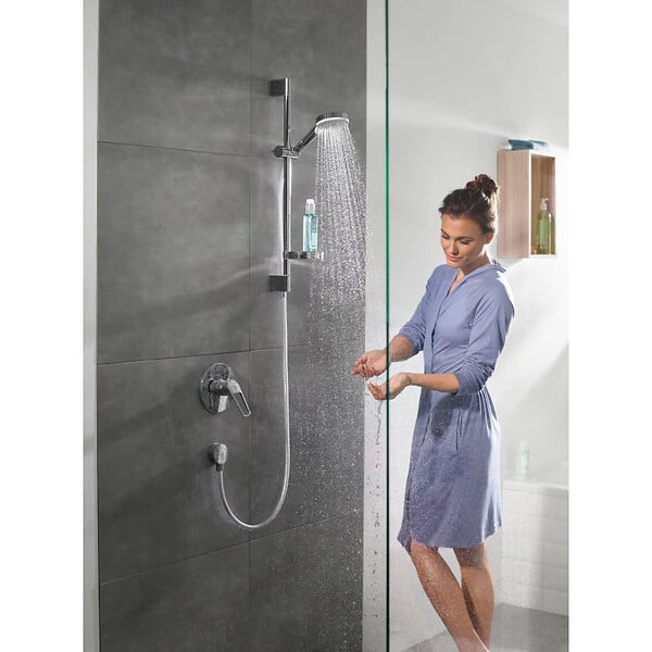 HANSGROHE - Hansgrohe Ecostat universal Pack Mitigeur thermostatique bain/douche + Set de douche Crometta Vario avec porte-savon (13123000-Crometta2) - large