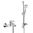 HANSGROHE - Hansgrohe Crometta Set mitigeur bain/douche + Barre 65cm + Douchette 2 jets + Flexible, Chrome (71440000-Crometta2) - vignette