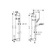 HANSGROHE - Hansgrohe Crometta Set mitigeur bain/douche + Barre 65cm + Douchette 2 jets + Flexible, Chrome (71440000-Crometta2) - vignette