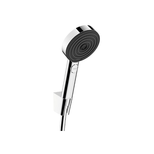 HANSGROHE - Hansgrohe Ecostat Set Mitigeur Thermostatique bain/douche + Douchette à main 105mm 3 jets + Flexible douche 160cm + Support mural, Chrome - large