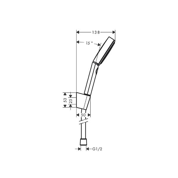 HANSGROHE - Hansgrohe Ecostat Set Mitigeur Thermostatique bain/douche + Douchette à main 105mm 3 jets + Flexible douche 160cm + Support mural, Chrome - large