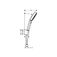 HANSGROHE - Hansgrohe Ecostat Set Mitigeur Thermostatique bain/douche + Douchette à main 105mm 3 jets + Flexible douche 160cm + Support mural, Chrome - vignette