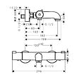 HANSGROHE - Hansgrohe Ecostat Set Mitigeur Thermostatique bain/douche + Douchette à main 105mm 3 jets + Flexible douche 160cm + Support mural, Chrome - vignette