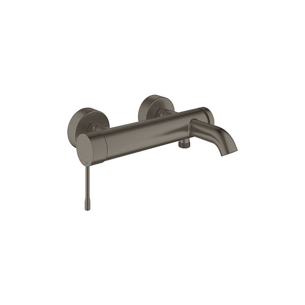 GROHE - Grohe Set bain/douche Mitigeur Essence + Ensemble de douche complet 3 jets Euphoria, Hard Graphite brossé (33624AL1-SET) - large
