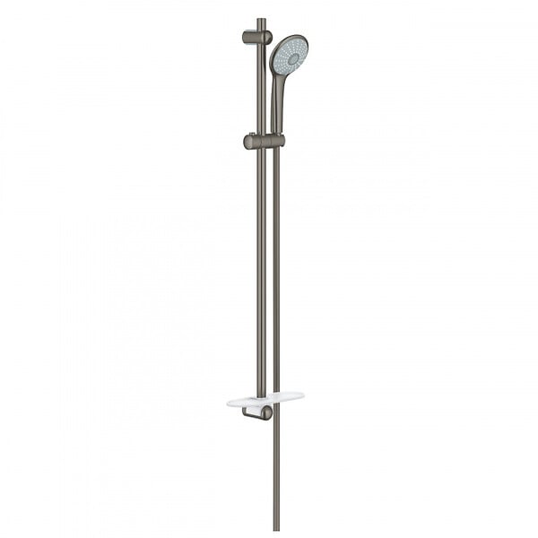 GROHE - Grohe Set bain/douche Mitigeur Essence + Ensemble de douche complet 3 jets Euphoria, Hard Graphite brossé (33624AL1-SET) - large