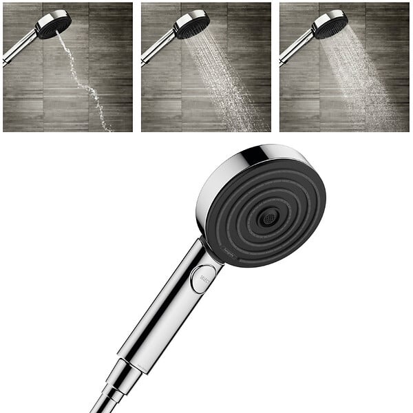 HANSGROHE - Hansgrohe Vernis Blend Set Mitigeur de douche + Douchette à main XXL 105mm 3 jets + Flexible de douche 125cm, support mural - large