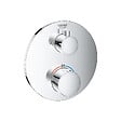 GROHE - Grohe Grohtherm Set de douche encastré avec mitigeur thermostatique, douche de tête 210mm + Douchette avec support mural, Chrome - vignette