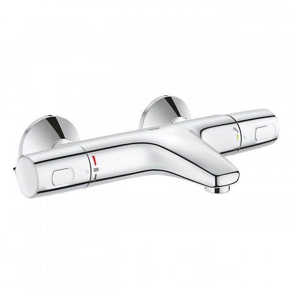 GROHE - Grohe Set bain/douche Mitigeur thermostatique Precision Trend + Douchette stick 1jet Euphoria Cosmopolitan, Chrome (34227002-Euphoria) - large