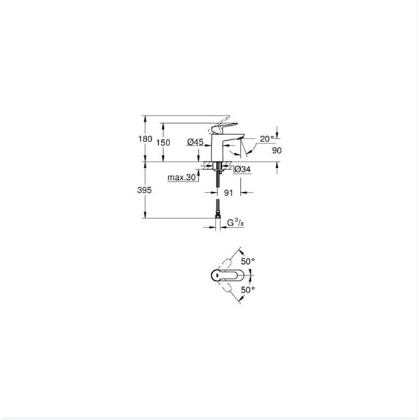 GROHE - Grohe Mitigeur monocommande, 1/2" pour lavabo taille S (MitigeurS1) - large