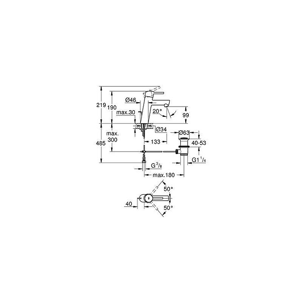 GROHE - Grohe CONCETTO NEW - Lot de 2 Mitigeurs monocommande 1/2" Lavabo Taille M (23450001-DUO) - large