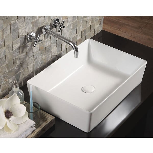 TRIOMINI BY GRAVELLI - Triomini by Gravelli Triomini Slim lavabo de comptoir 55x39 cm sans débordement (SLM5539) - large