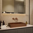 CERAMIA - Ceramia Timeless Vasque à poser en Acier inoxydable 304, 55x38x11cm sans trop-plein + Bonde, Cuivre brossé PVD - vignette