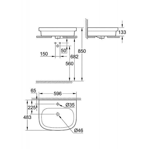 GROHE - Grohe Euro Ceramic Vasque à poser 60cm (39337000) - large