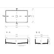 TRIOMINI BY GRAVELLI - Triomini by Gravelli Cemento vasque à poser en béton ciré 64x36,5 cm, finition anthracite mat sans trop-plein (CEM6437A) - vignette