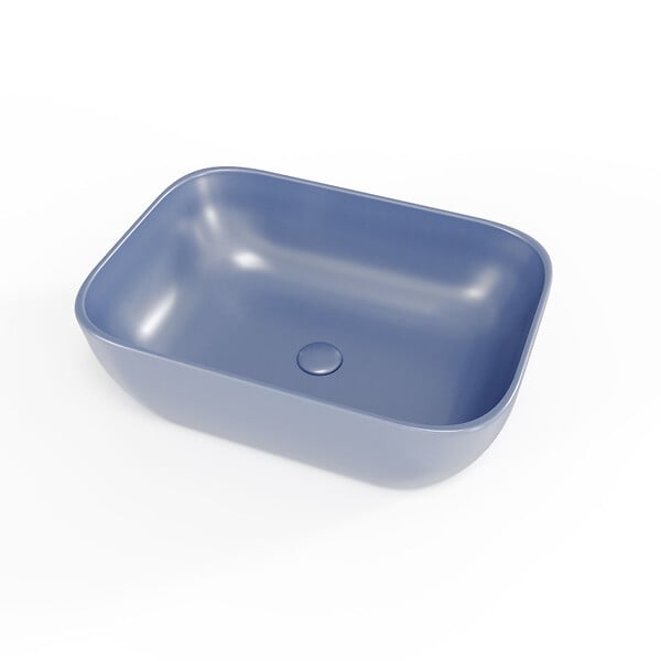 SWISS AQUA TECHNOLOGIES - Swiss Aqua Technologies Infinitio Vasque à poser 45,5 x 32,5 x 13,5 cm, sans trop-plein, Bleu foncé mat (SATINF4532DBLM) - large