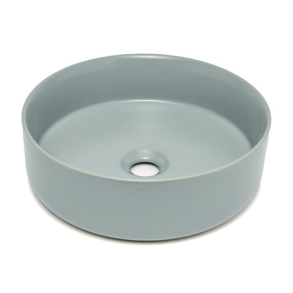 SWISS AQUA TECHNOLOGIES - Swiss Aqua Technologies Mood vasque à poser ronde 36x36 cm sans trou de robinetterie ni trop-plein, gris (SATM3636LGRM) - large