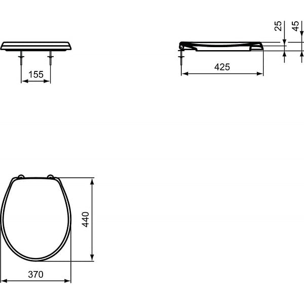 IDEAL STANDARD - Ideal Standard ASTOR - Abattant et couvercle 370x525 mm (W302601) - large