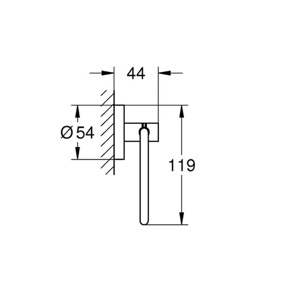 GROHE - Grohe START set porte-balai de WC + dérouleur de papier mural, noir mat (411852430-GroheBlackSet1) - large