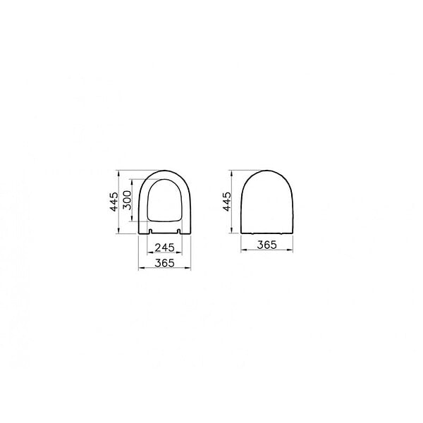 VITRA - Vitra  SENTO Abattant ultra-fin frein de chute noir mat (120-083R009) - large
