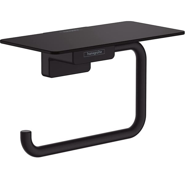 HANSGROHE - Hansgrohe AddStoris Set Brosse de toilette murale + Porte-papier toilette mural avec tablette, Noir mat (41752670-Addstoris) - large