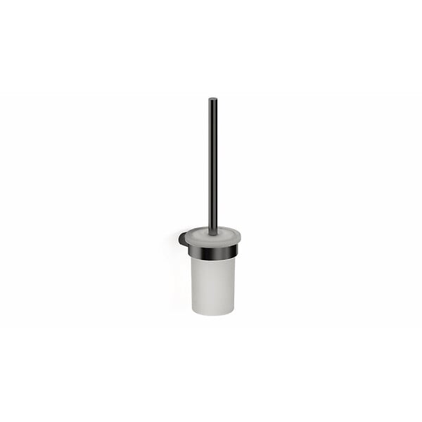 SWISS AQUA TECHNOLOGIES - Swiss Aqua Technologies Simply R PVD Brosse WC murale avec support en verre, Gun métal (SATDSIMR37GM) - large