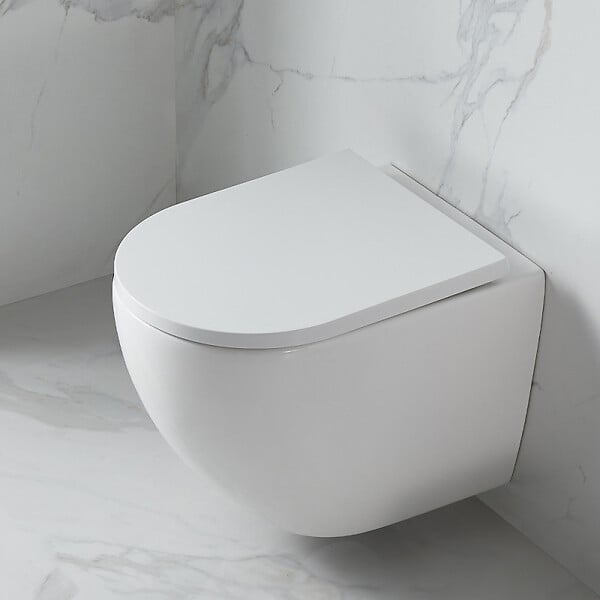 GROHE - Pack WC Bâti autoportant + WC sans bride Vortex SAT Fusion + Abattant softclose + Plaque Chrome - large