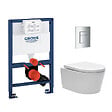 SWISS AQUA TECHNOLOGIES - Swiss Aqua Technologies Pack WC Rapid SL + Cuvette sans bride SAT, fixations invisibles + Plaque Chrome - vignette