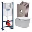 GROHE - Pack WC bâti autoportant + WC sans bride SAT + Abattant softclose + Plaque chrome mat + Set habillage - vignette