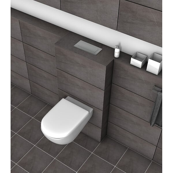 GROHE - Pack WC bâti autoportant + WC sans bride SAT + Abattant softclose + Plaque chrome mat + Set habillage - large
