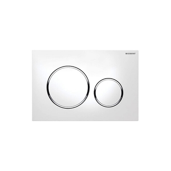 GEBERIT - Pack WC Bati Geberit Duofix UP320 + cuvette Roca sans bride + abattant Soft Close + Plaque de commande Blanche (GebOna-C) - large