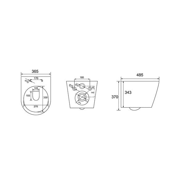 VILLEROY & BOCH - ViConnect Pro S Pack WC Bâti Villeroy & Boch + WC Swiss Aqua Technologies sans bride, fixations invisibles + Plaque + habillage - large